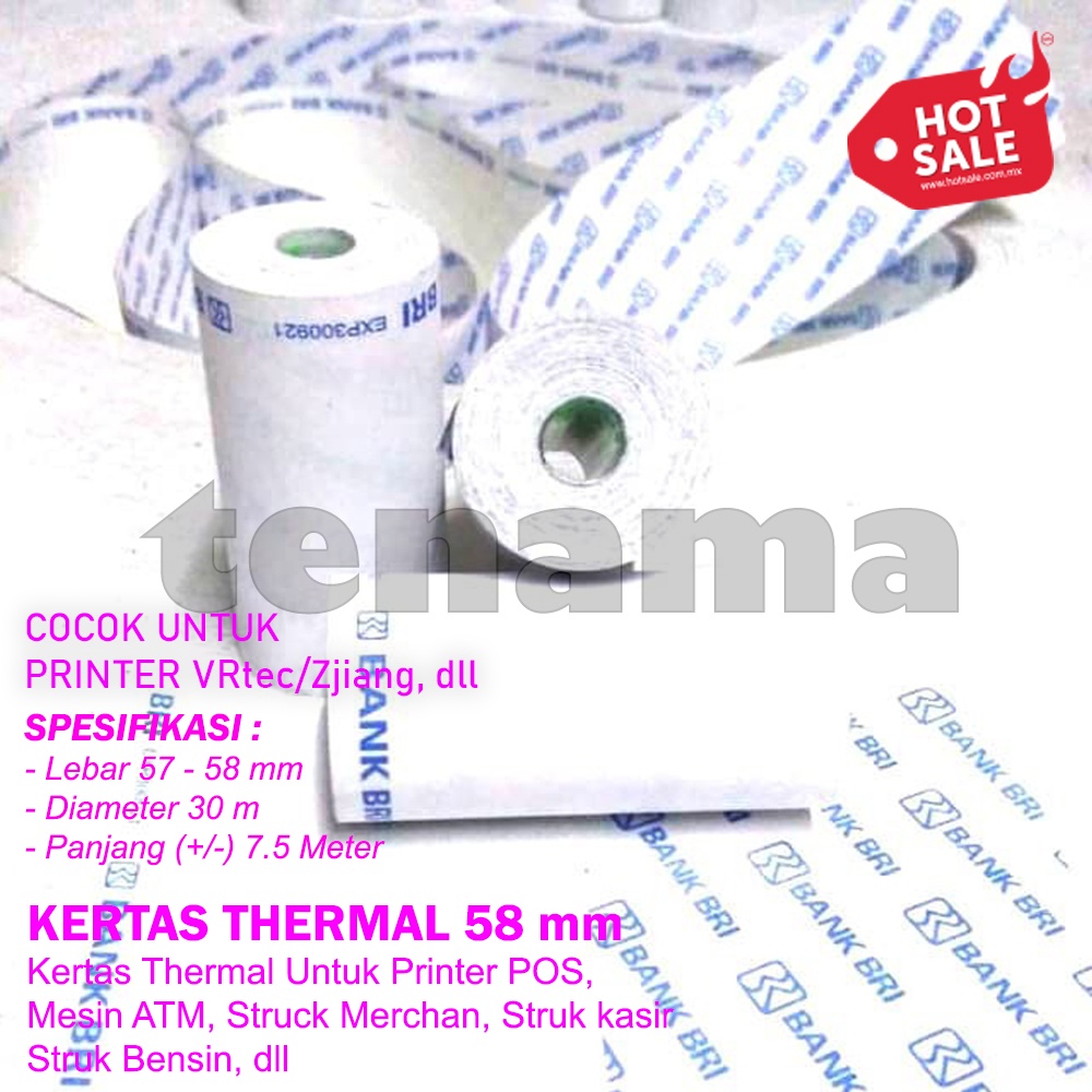 

Kertas Thermal Logo BRI 58 x 30 mm Kertas Struk Printer Thermal
