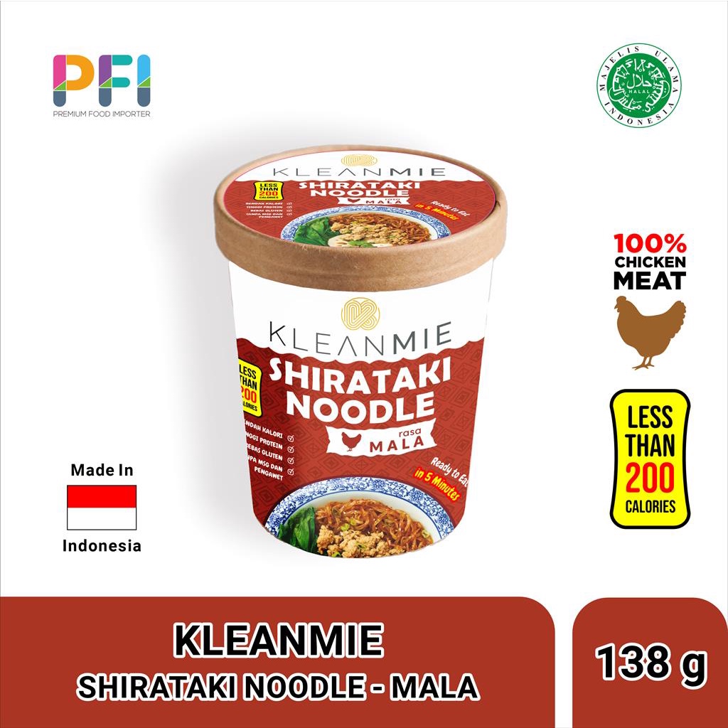 

Kleanmie Shirataki Noodle Mala 135g - Mie Rendah Kalori