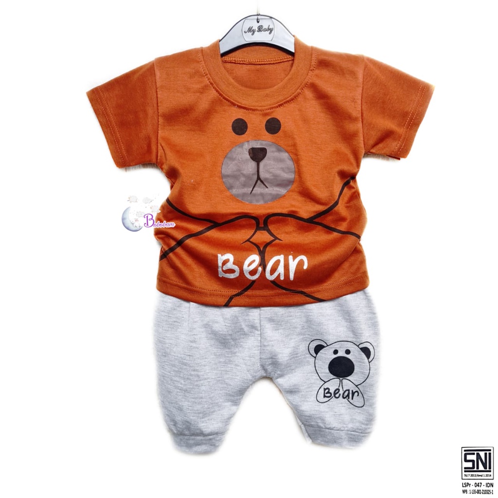 BOBOBAM BAJU BAYI LAKI LAKI  SETELAN ANAK COWO LUCU STELAN COWOK  6 12 BULAN  KEREN TRENDY KEKINIAN  BEAR