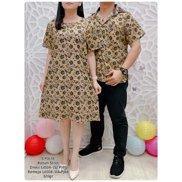 Dress couple CP1638 bahan katun stretch ukuran di liat gambar