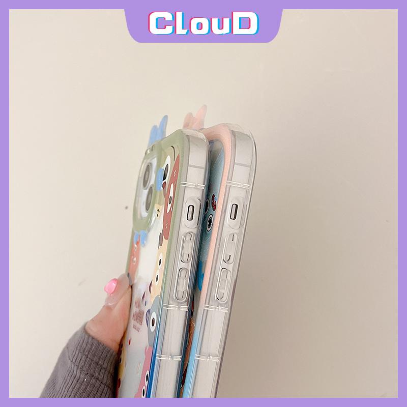Soft Case Bahan Tpu Motif Kartun Monster 3D Untuk IPhone 11 13 14 12 Pro MAX 7 8 14 Plus 6 6s 7 Plus XR X XS MAX SE 2020
