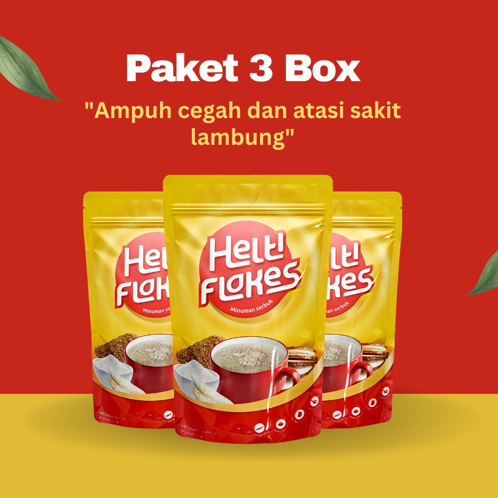 

HELTI FLAKES - Paket 3 Bungkus - Minuman Sehat - Sereal Umbi Garut - Ampuh Cegah dan Atasi Sakit Lambung - Asam Lambung - Gerd - Maag - dan Gangguan Pencernaan - Alami - HALAL - BPOM