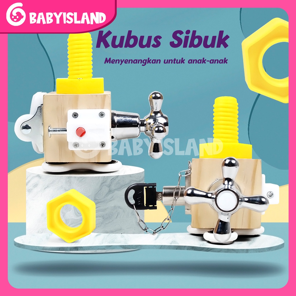Kemasan Kotak Smart Toys Busy Cube Balok Sibuk Mainan Edukasi Edukatif Sensory Play Montessori Toys Kado Bayi Unik