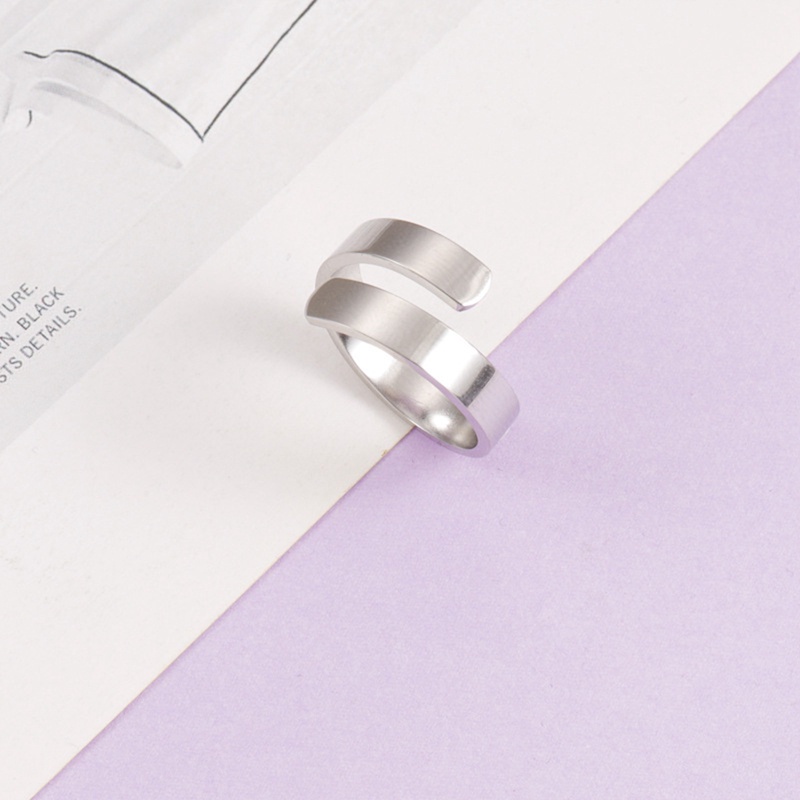 Fancyqube Cincin Model Terbuka Desain Salib Bahan Stainless Steel Untuk Pria