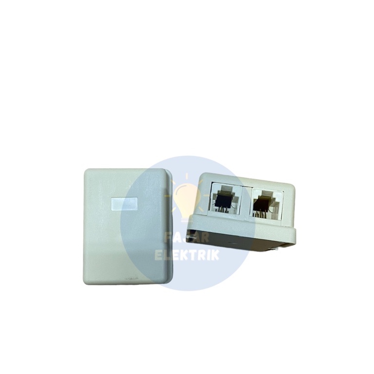 ROSET TELEPON RJ 11 / ROSETTE / BOX TERMINAL 2 LUBANG RJ11 TLP DOUBLE