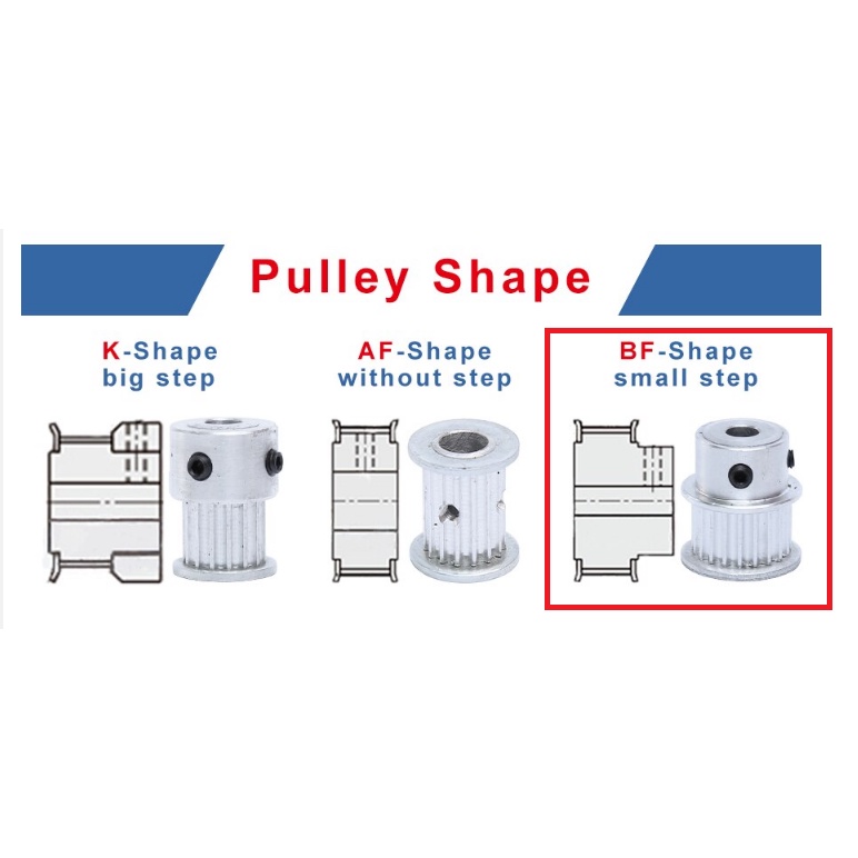 [HAEBOT] HTD3M Pulley Pully Timing CNC BF 30T W10 Bore 5 6 6.35 8 mm 3D Printer Lebar 10mm Puley Printer Aluminium Pitch 3mm Silver Bor