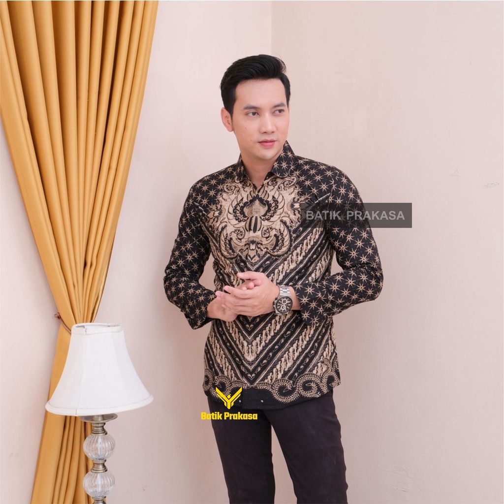 Kemeja Batik Prakasa Motif Hengkara Jakti Slimfit Lengan Panjang Batik Solo