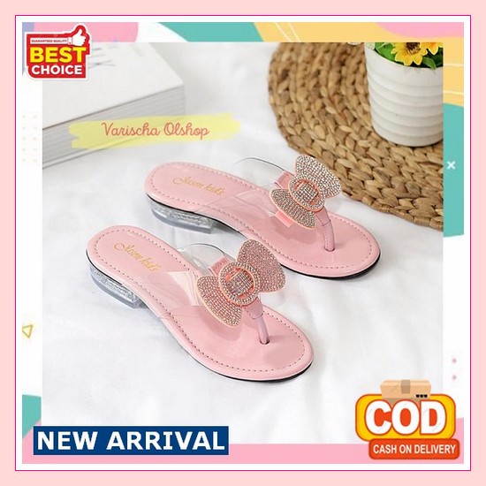 Sendal Anak Perempuan Sandal Kaca Heels Anak Perempuan High Hels Import Sendal Princes Hils Kondanga