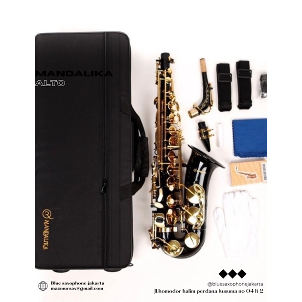 READY STOK ALTO SAXOPHONE MANDALIKA BLACK GOLD BARU BERGARANSI