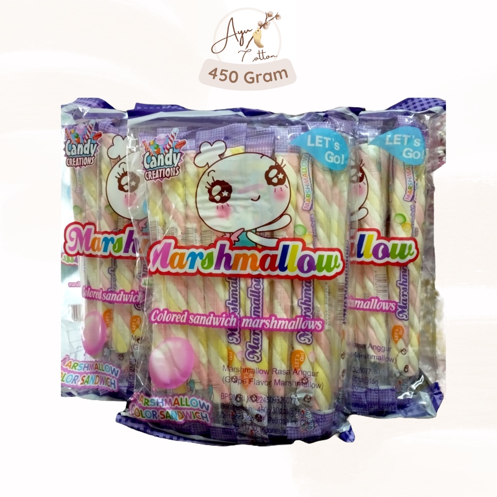 Jual Candy Creations Marshmallow Rasa Anggur isi 30pcs 450 Gram