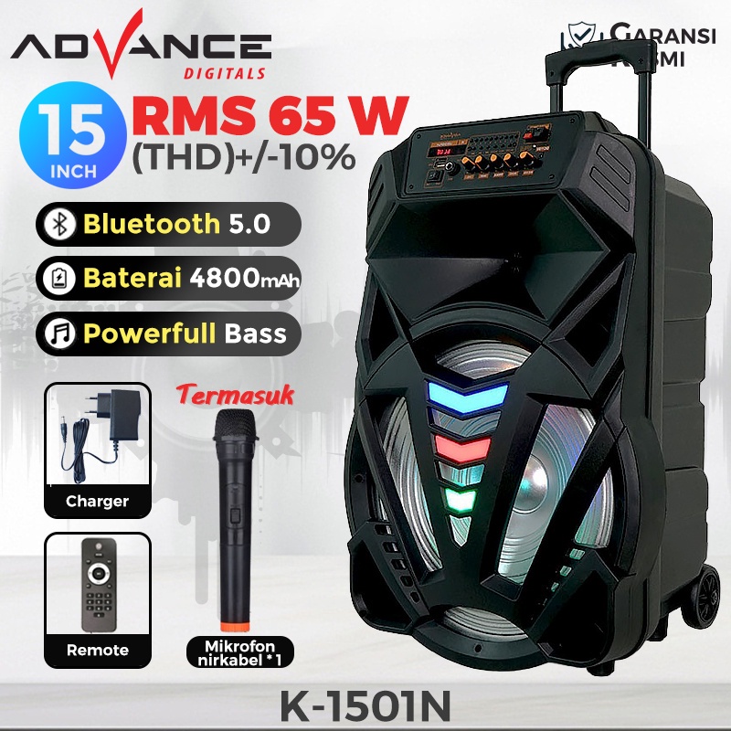 Speaker Bluetooth Advance K1501 Speaker PA Hi Fi Portable original termurah