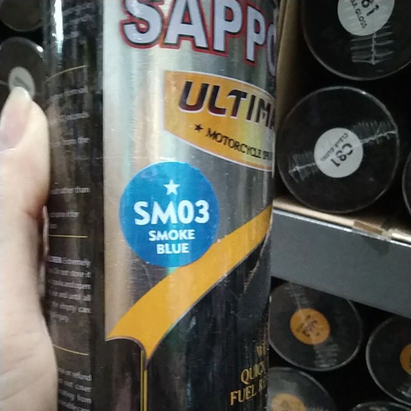 cat spray pilok pilox cat semprot sapporo ultimate saporo ultimate SM03 smoke blue smoke blue lamp pilok lampu bening biru transparan biru 400ml