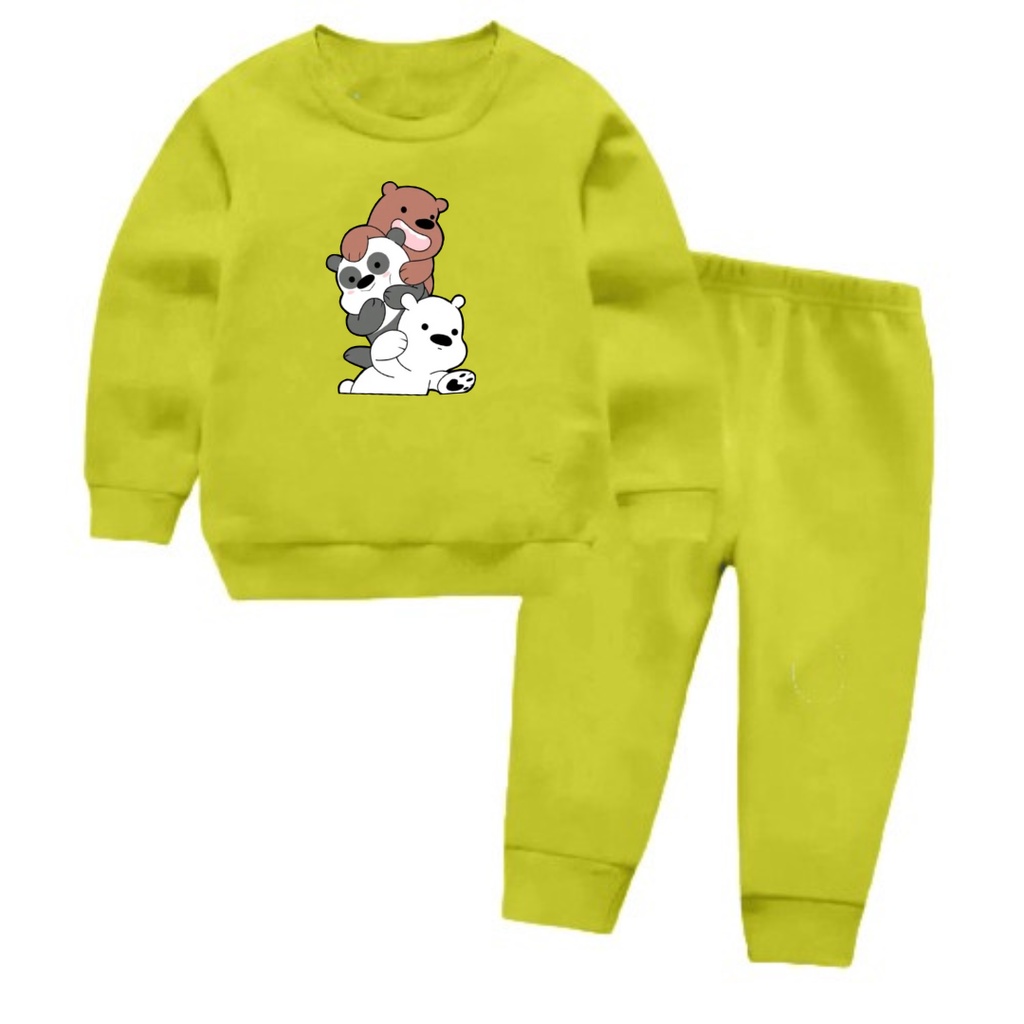 Setelan Sweater Anak panda Basic Oblong/COD