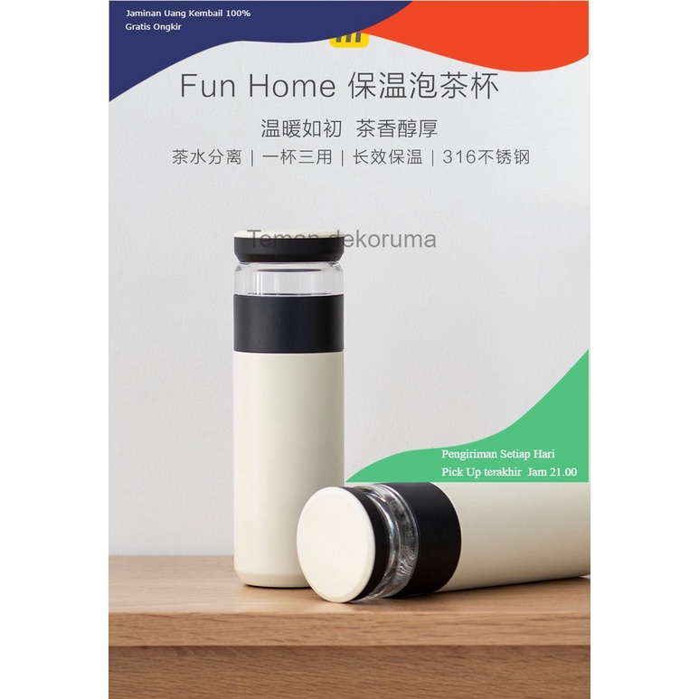 TD - PR Funjia Home Botol Minum Thermos Penyaring Teh Tea Infuser 520ml