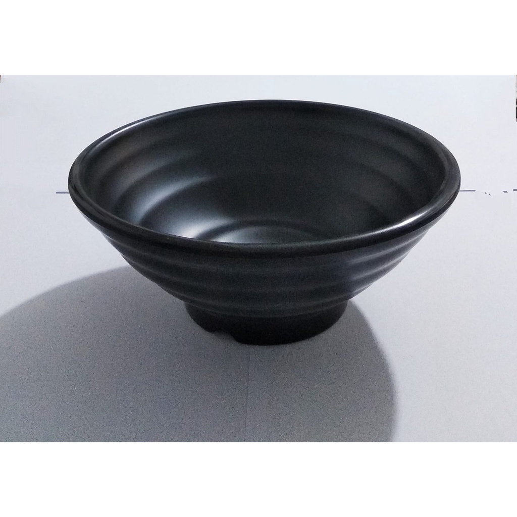 SALEE (13PCS) W6308A Mangkok Ulir Model Batu 6,8 inc Hitam  Golden Dragon