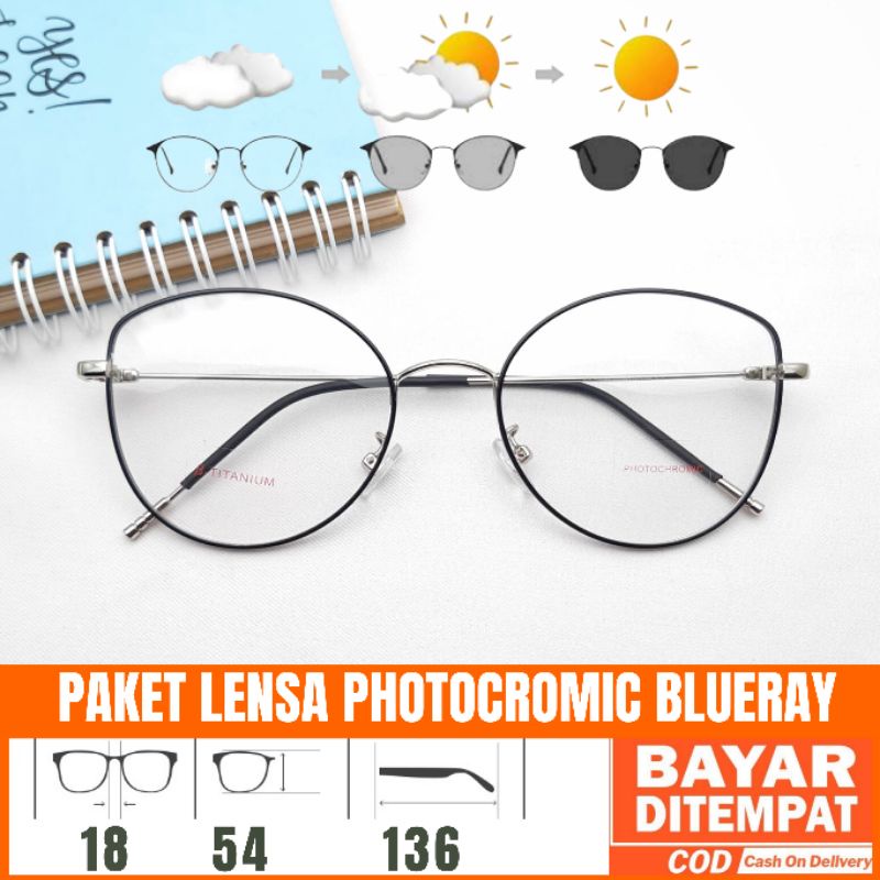 Frame Kacamata F730, Gratis Lensa Photocromik, Gratis Lensa Blueray, Kacamata Antiradiasi