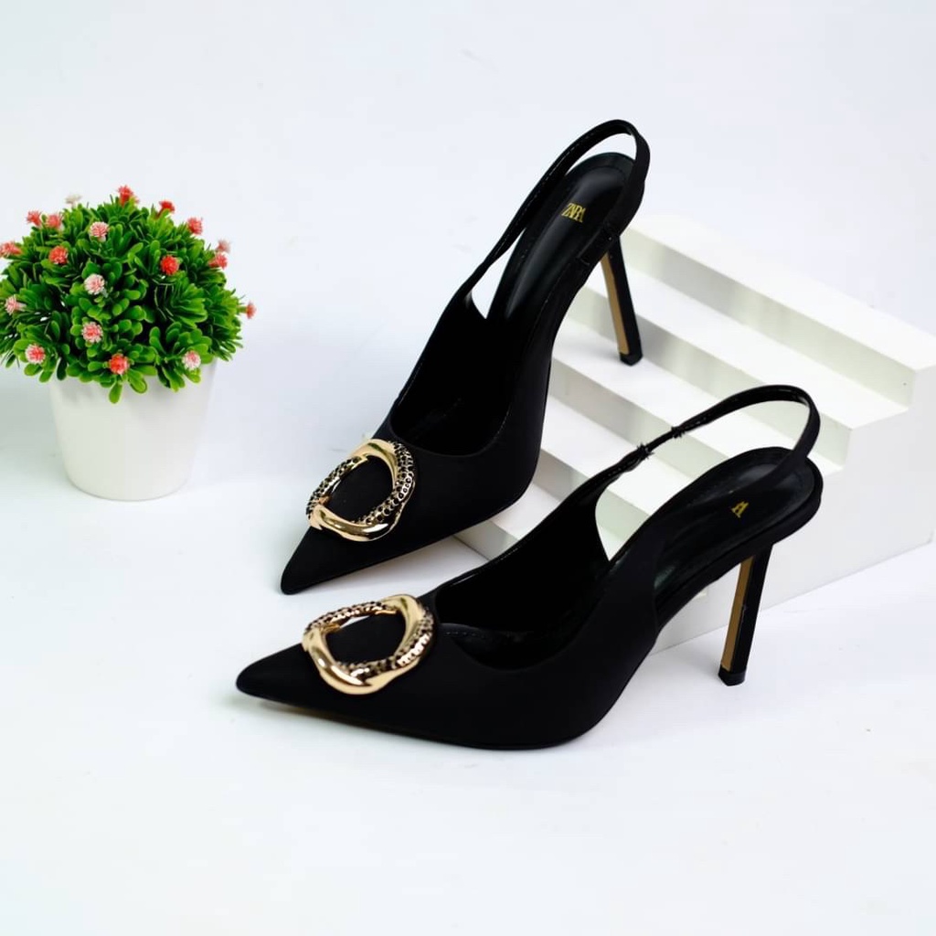 SEPATU HEELS WANITA IMPORT BRANDED STILLETO ZS490 PREMIUM