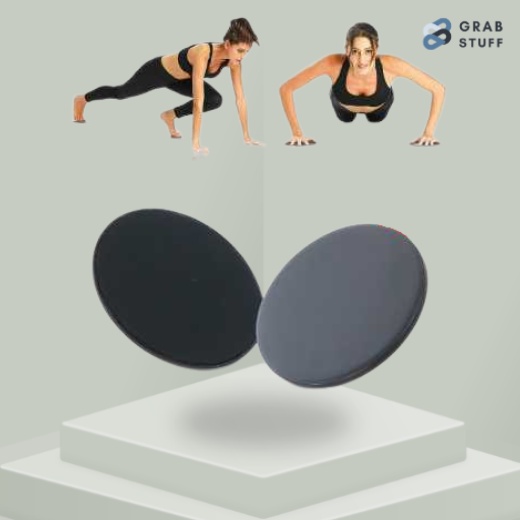 1 Pasang Gliding Discs Yoga Gym Fitness Equipment / Bantalan Pelindung Lutut Siku Bentuk Bulat Untuk Latihan Push Up / Alat Fitness Gym Olahraga Portabel Piringan Gesek  / Bantalan Geser Cakram Kebugaran / Piringan Latihan Yoga Gym Melatih Otot Perut