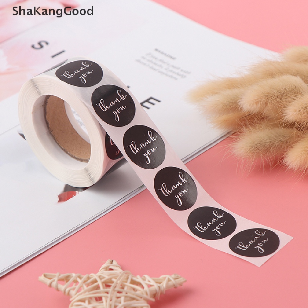 500 Pcs / roll Stiker Label Perekat Desain Thank You Untuk Dekorasi Scrapbook