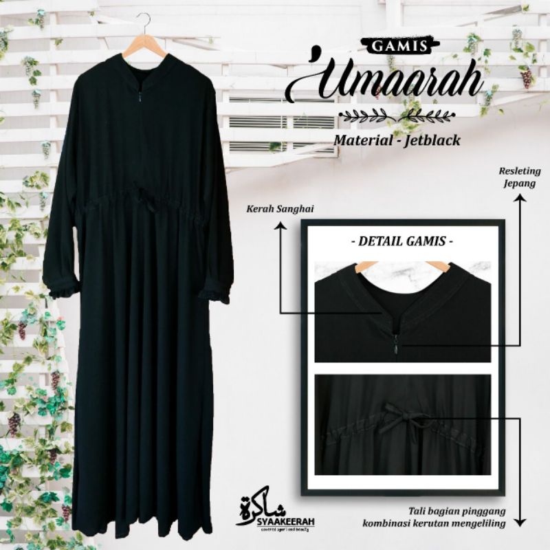 (PRELOVED) GAMIS UMAARAH HITAM JETBLACK SIZE S [PRELOVED] | GAMIS UMAARAH SYAAKEERAH