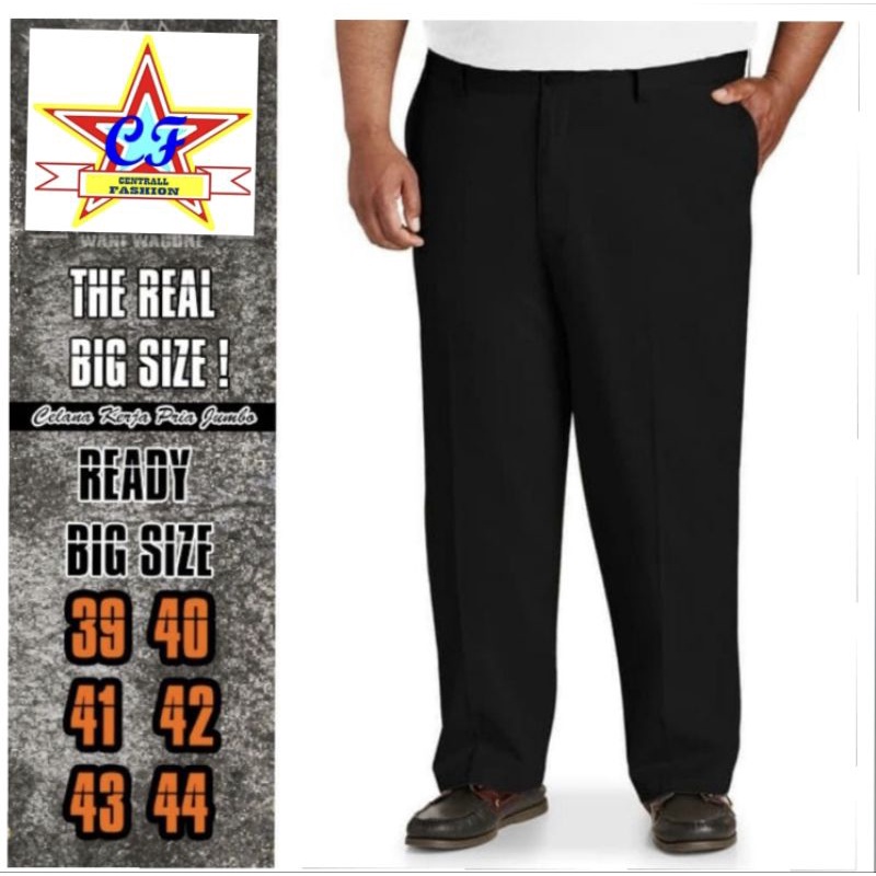 CELANA KAIN HITAM PRIA JUMBO CELANA KERJA PRIA BIG SIZE CELANA KAIN PANJANG PRIA JUMBO