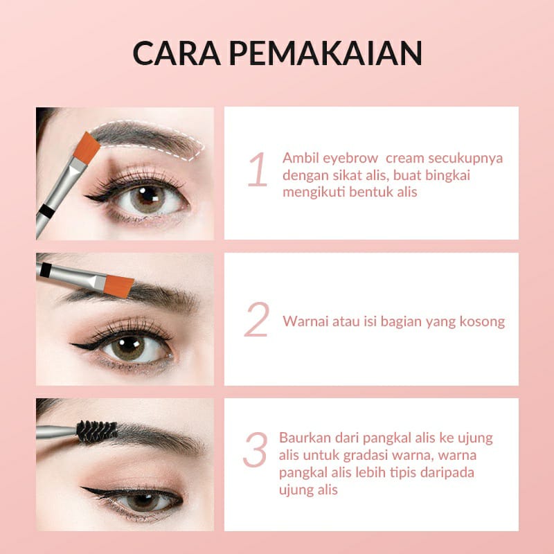 COLORKEY x BIOAQUA Eyebrow Gel Make Up Eyebrow Pomade Cream Alis Waterproof Tahan air dan keringat