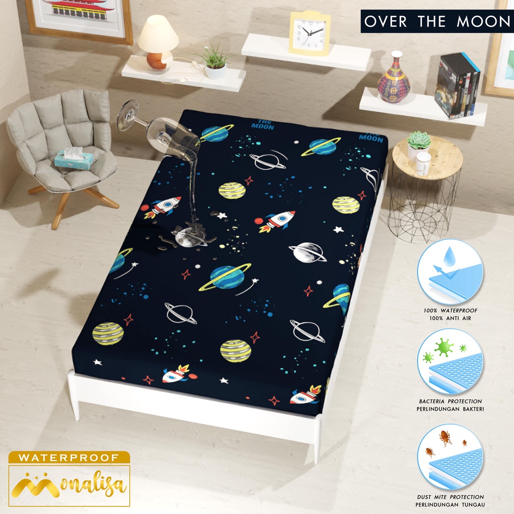 Monalisa Waterproof Sprei Uk 100/120 - Over The Moon
