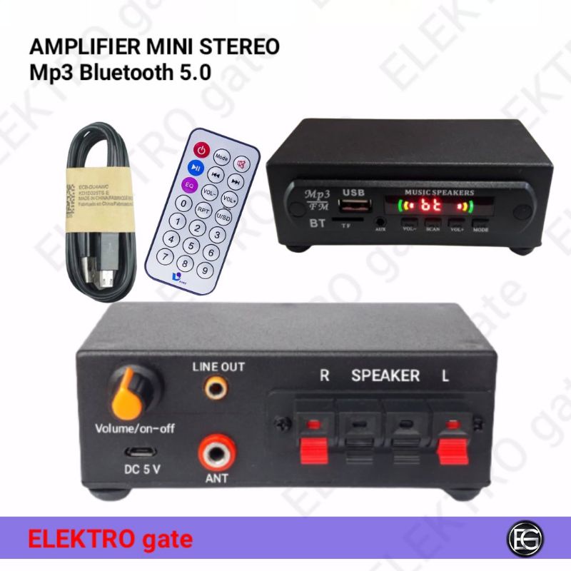AMPLIFIER MINI STEREO Mp3 Bluetooth 5.0 USB FM radio