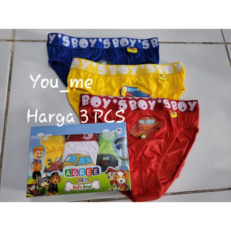 Celana dalam anak Laki-laki Agree Kids AG206 Harga 3 PCS