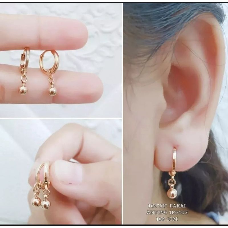 anting clip bola bola boba sangat cantik