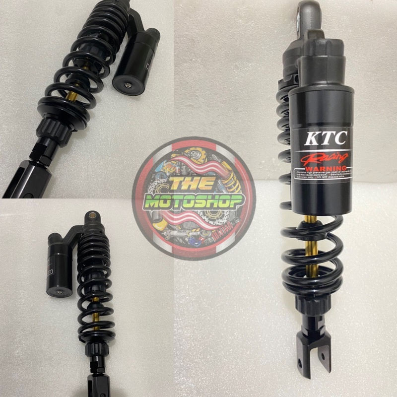 SHOCK BREAKER MATIC BELAKANG TABUNG ATAS KTC SHOCK TABUNG FULLBLACK FULL BLACK AS GOLD MIO VARIO BEAT SCOOPY FINO XRIDE  VARIO 110 VARIO 125 VARIO 150 MIO J MIO SOUL MIO GEAR DLL 310MM DAN 330MM