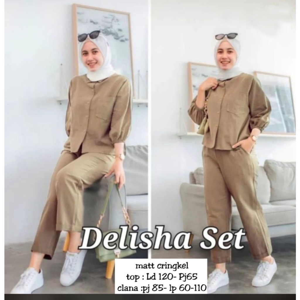 ONESET TERMURAH/SETELAN DELISA SET CRINGKLE MODIS TERHITS