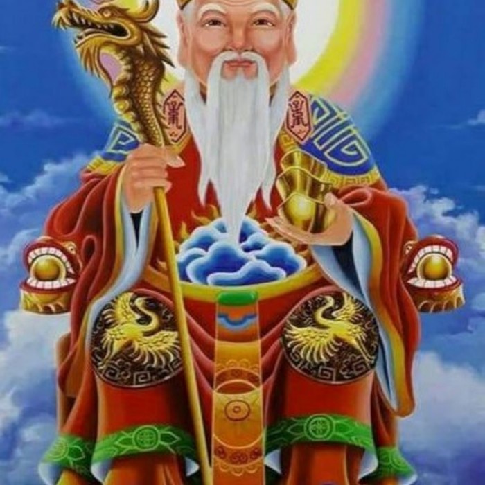 Repro digital Lukisan gambar DEWA Bumi Tao China Konguucu Tradisi