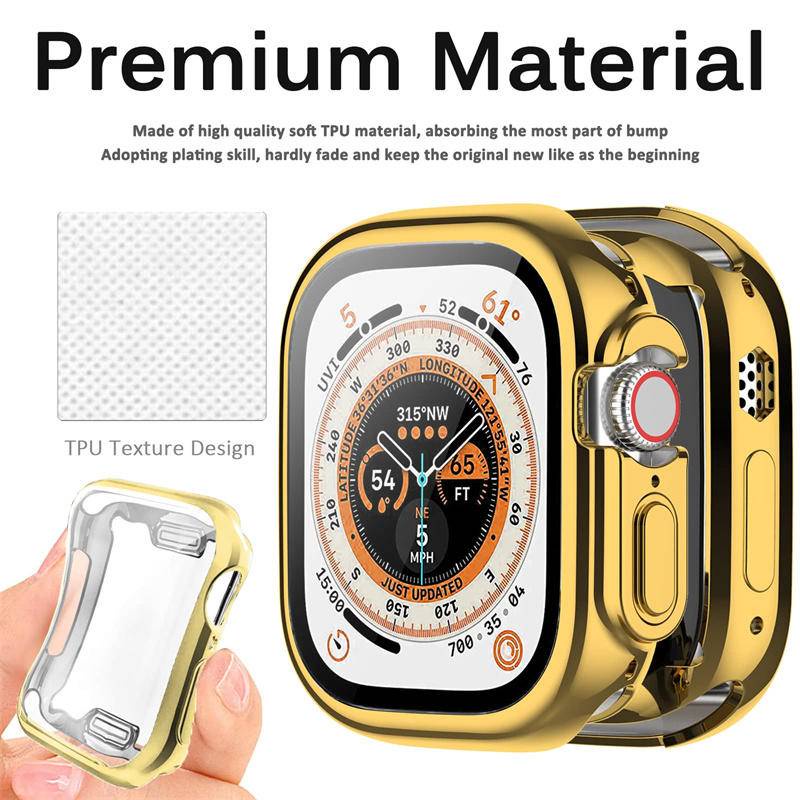 Soft Case TPU Transparan Pelindung Layar Full Cover 360 Untuk Apple Watch Ultra 49mm iWatch Ultra 49mm