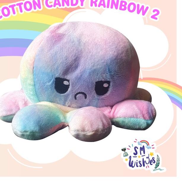 Rainbow Series Boneka Gurita Bolak-Balik Ganti Mood Pelangi - purple rainbow