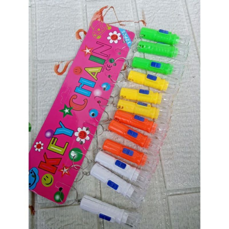 GANTUNGAN KUNCI SENTER LED WARNA WARNI | SENTER MINI