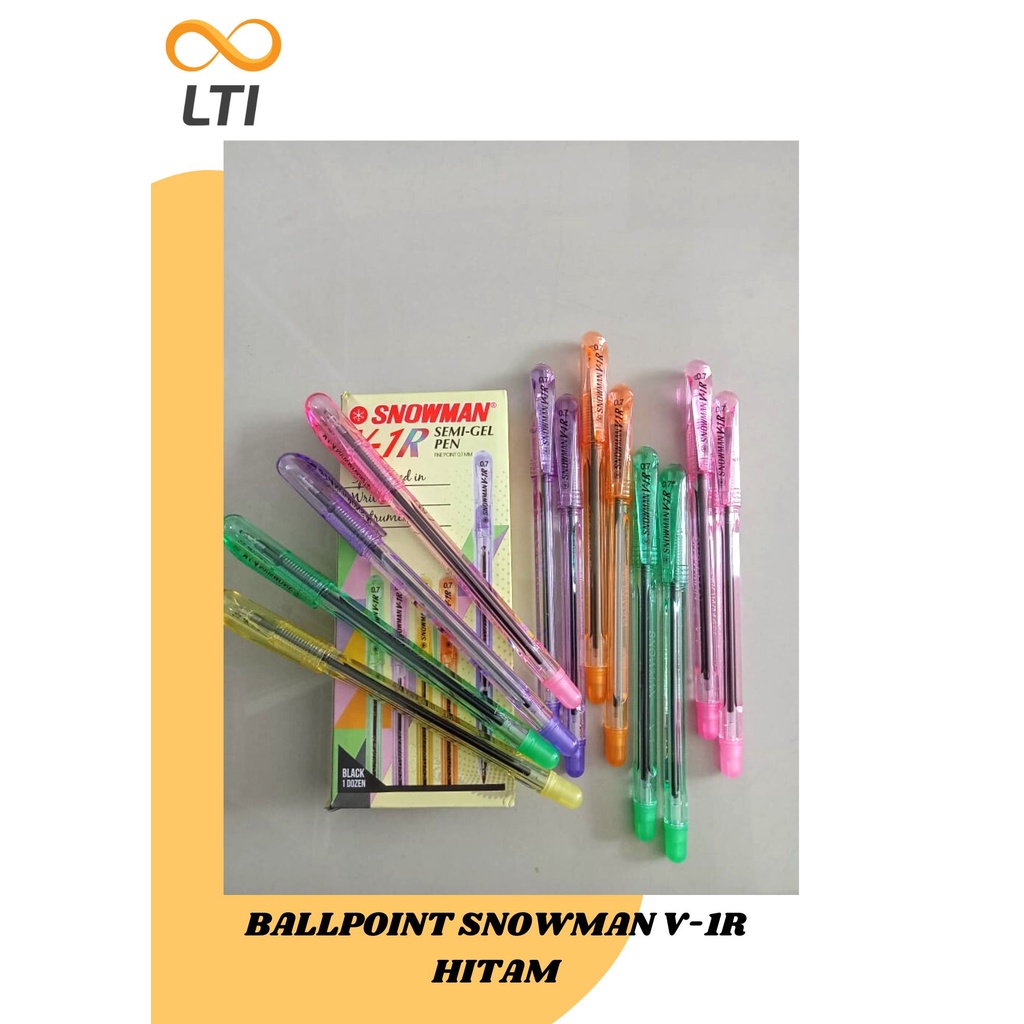 

Pulpen Snowman Rainbow V - 1R Ballpoint Snowman Semi Gel Pen Bulpen Warna Warni / PCS - HEMAT