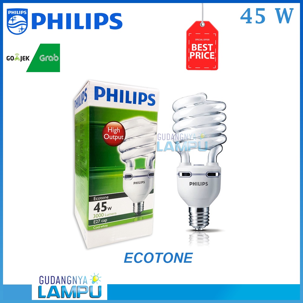 Lampu Philips EHL Tornado Spiral Ecotone 45W 45watt 45 watt 4000k