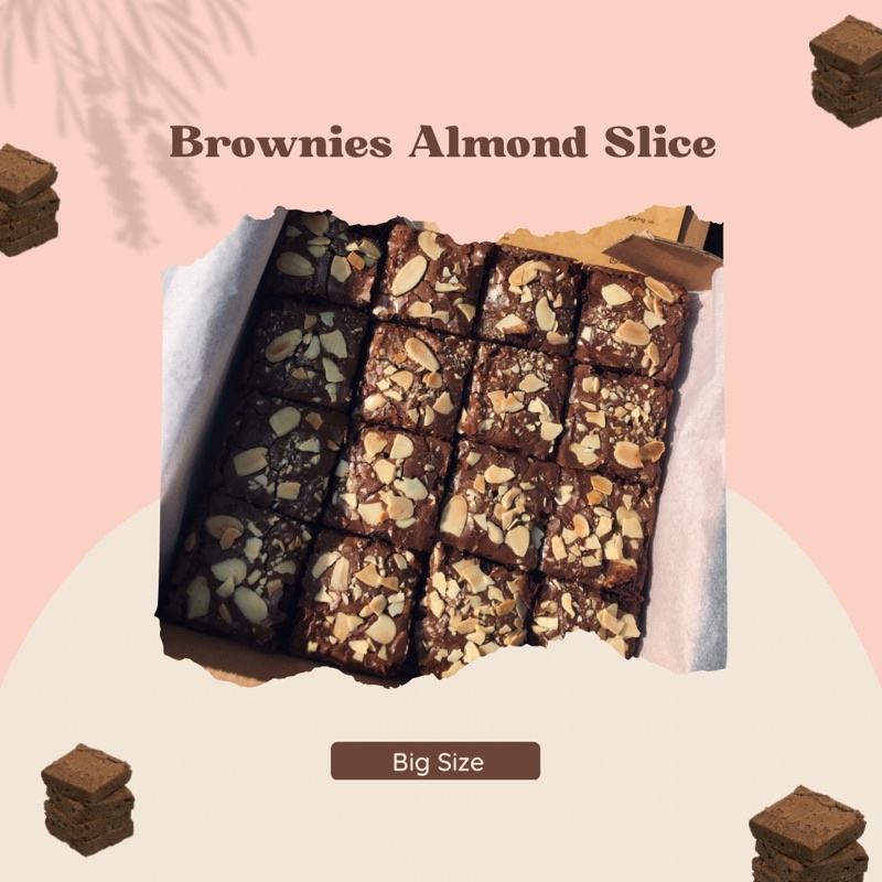 

Brownie/big size/Almond slice-chocochips topping