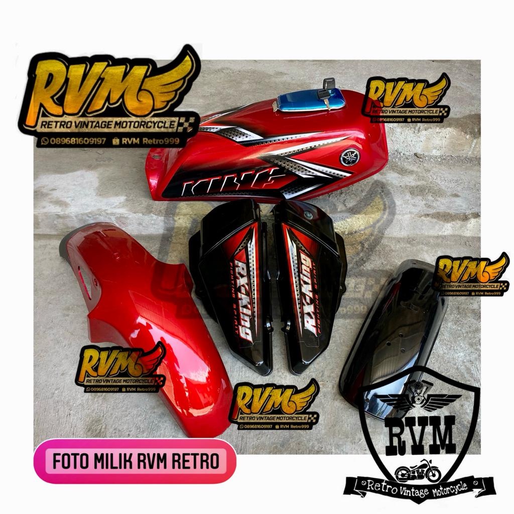 Bodi set RX KING maroon Paket komplit tangki RX KING RX K tangki RX King tahun 2008 warna merah maro