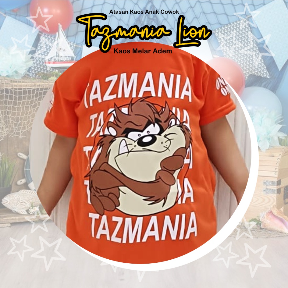 Atasan Kaos Anak Laki-Laki Tazmania Lion CF Kids