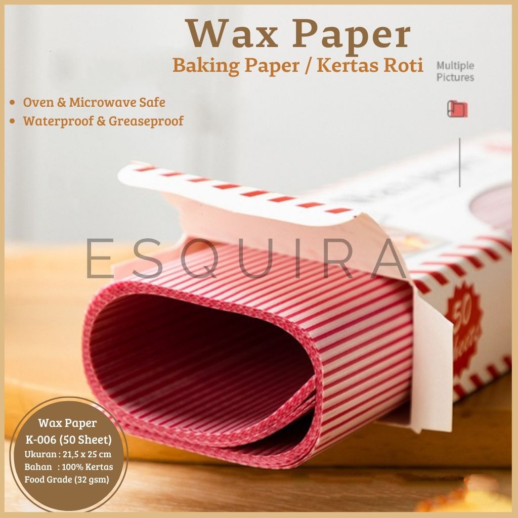 Wax Paper 50 Pcs / Korean Bento Cake Baking Paper /K-006