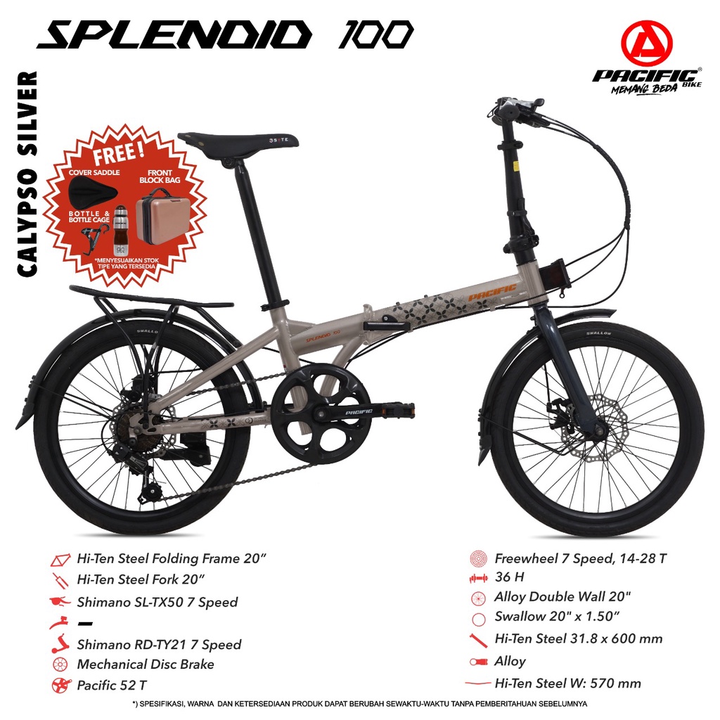 ORIGINAL Sepeda Lipat Lipet Folding Bike PACIFIC SPLENDID 100