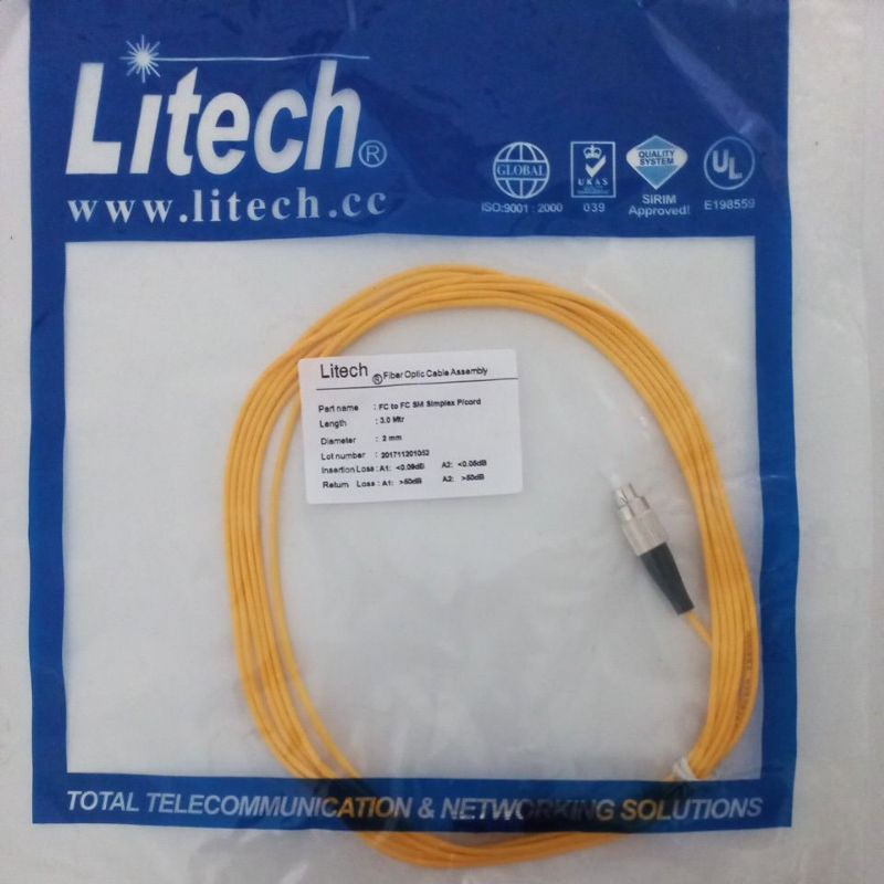 Pacthcord Litech  Fiber Optic fC to FC 3 Meter