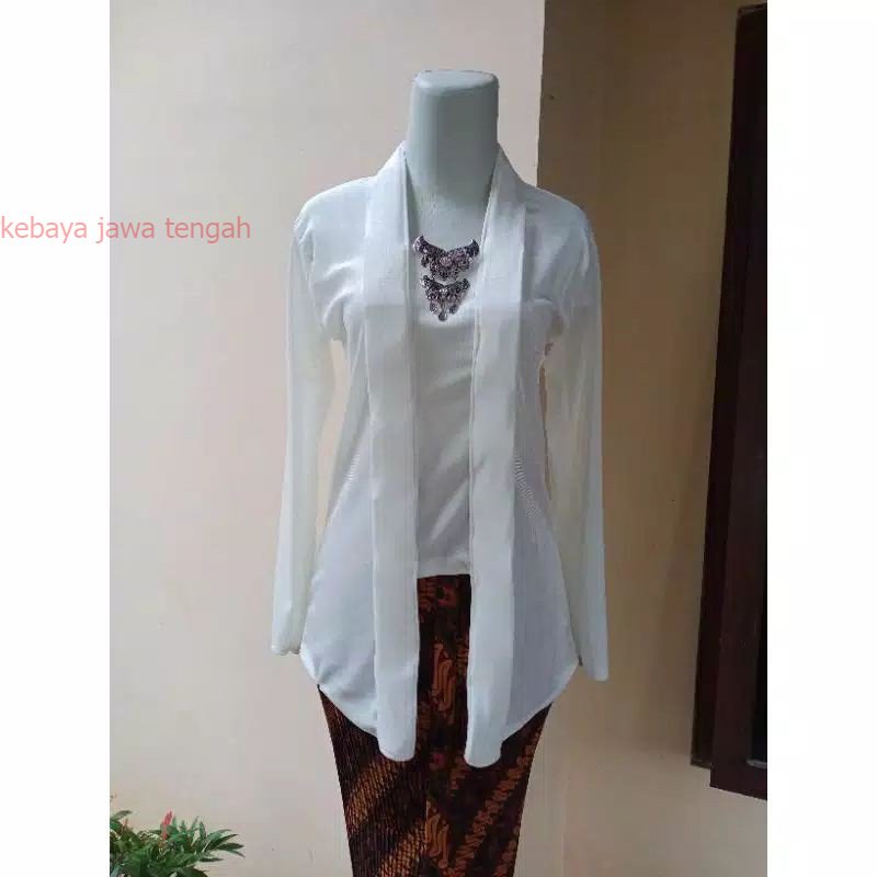 Kebaya Bludru Kutubaru / Warna Putih (Tebal dan Halus) Kebaya Bludru