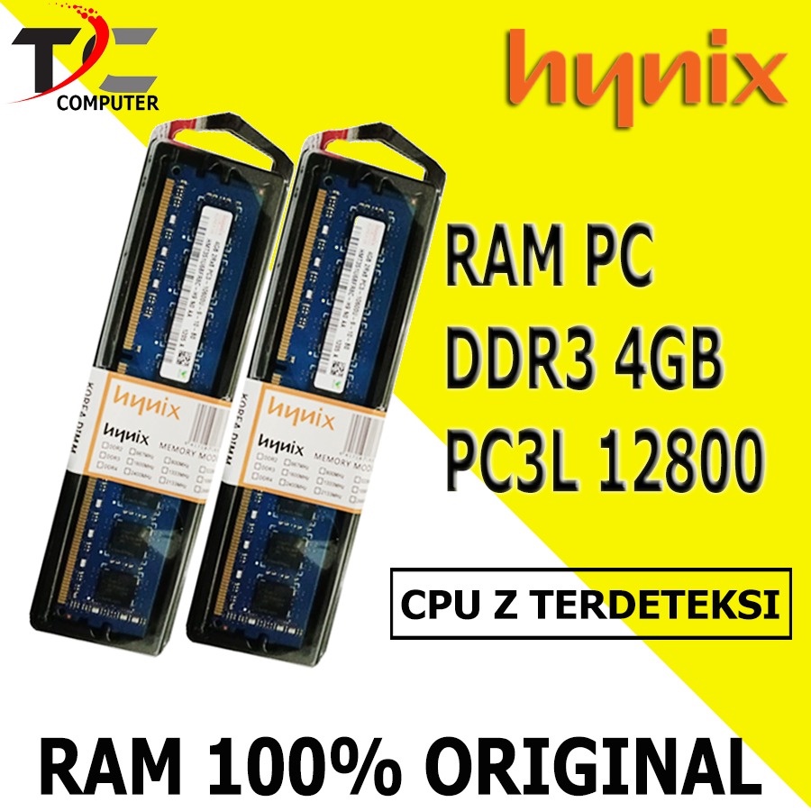 RAM MEMORY PC KOMPUTER DDR3L 4GB PC12800 SAMSUNG/HYNIX