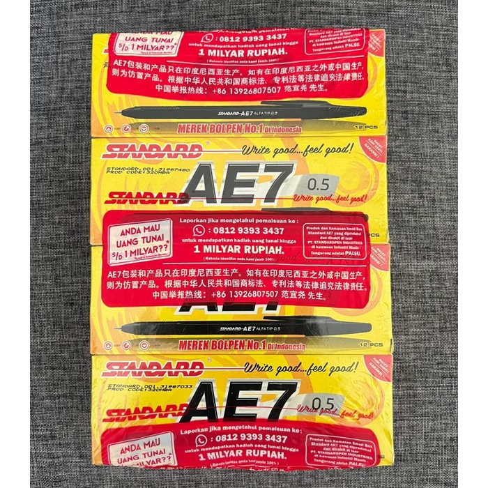 

Pulpen Merk Standard Ae7 12 Pak ( 1 Gross [Populer]