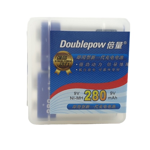 Baterai Kotak 9v 2pcs 280 mAh Bisa dicharge Batu Batre 9 Volt Doublepow Battery Rechargeable