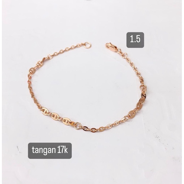 gelang emas asli model variasi kdr 750 rose gold