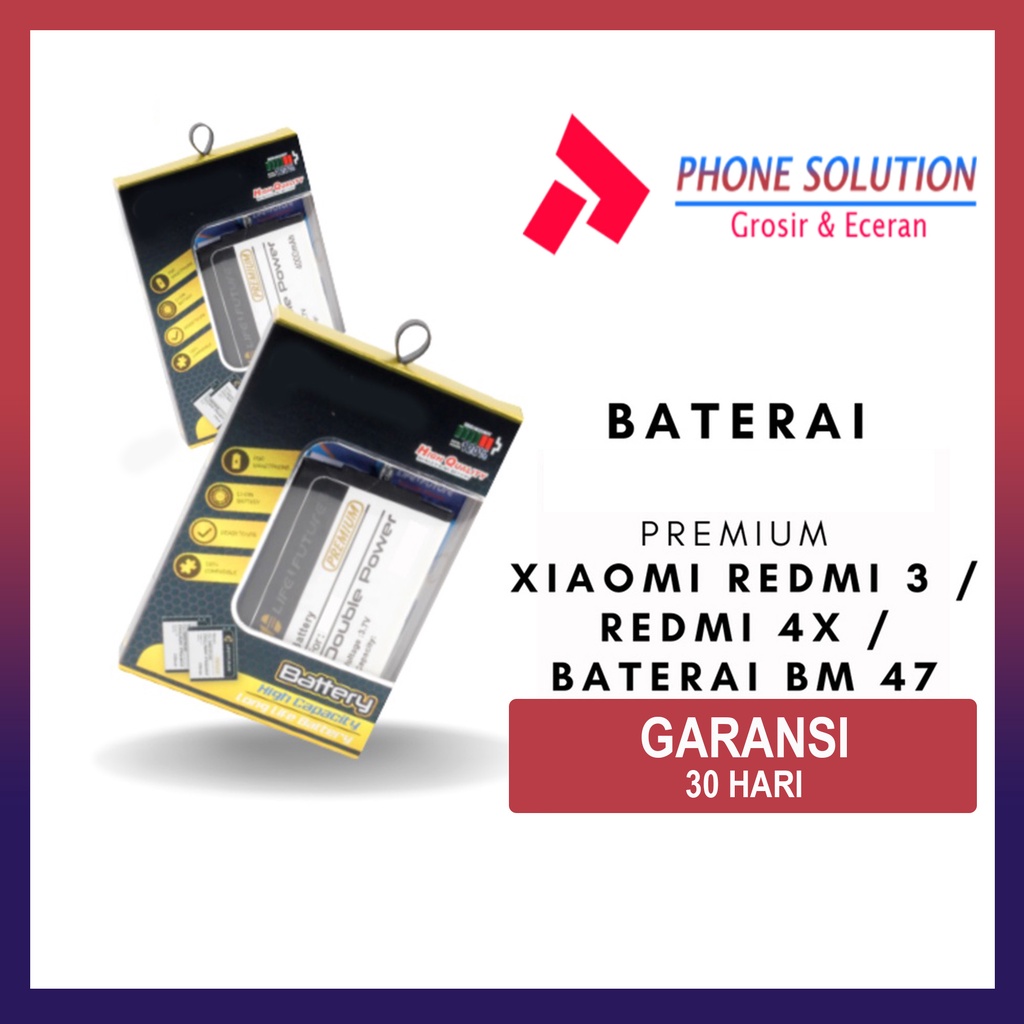 Baterai Xiaomi Redmi 3 / Baterai Redmi 4X / Baterai BM47 Universal // Supplier LCD Xiaomi - Garansi 1 Bulan